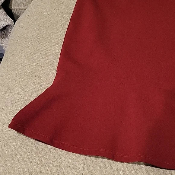 Anthropologie NWOT burgundy flared skirt size large - Picture 4 of 5